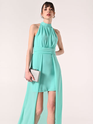 Abito High-Low Verde Acqua