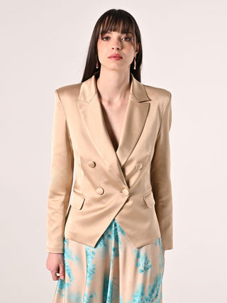 Dark Beige Viscose Satin Jacket