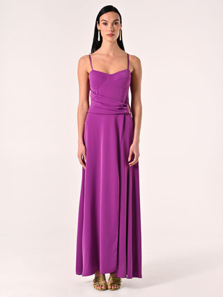 Robe longue couleur violet iris