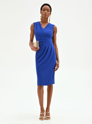 China Blue Punto Milano Sheath Dress