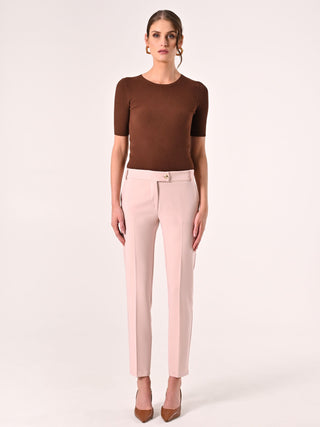 Pale Pink Trousers in Technical Fabric