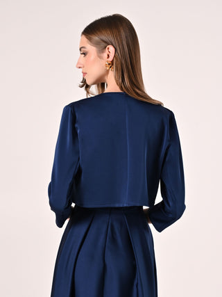 Blue Satin Shrug
