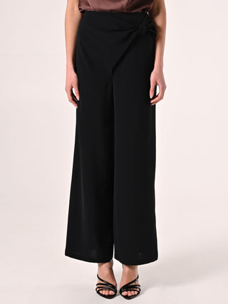 Textured Knot Trousers in Black