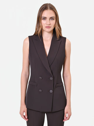 Dark Brown Double-Breasted Vest