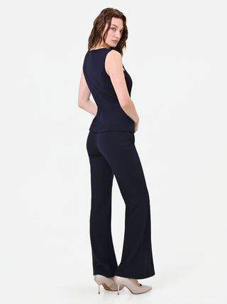 Navy Blue Flared Jumpsuit