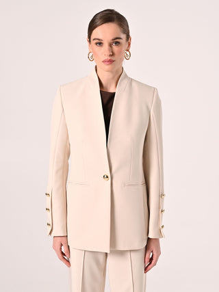 Giacca Beige in Tessuto Tecnico