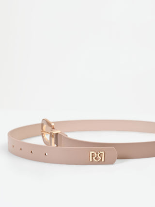 Taupe Belt with C-Shaped Buckle