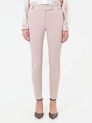 Pantalone skinny tortora beige