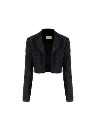 Black Jacquard Cropped Jacket