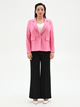 Curvy Pink Scuba Crepe Blazer