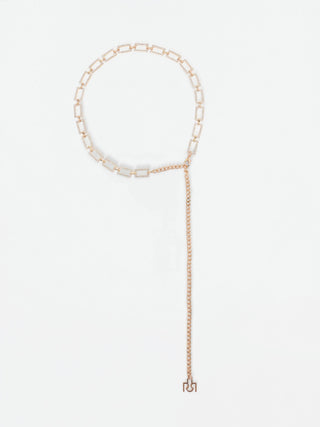 Ceinture chaîne dorée à pavé de strass