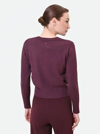 Cardigan girocollo bordeaux rosso