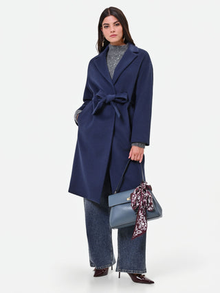 Navy Blue Wrap Coat