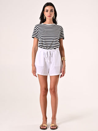 Short large en coton blanc