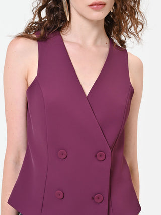 Gilet croisé bordeaux
