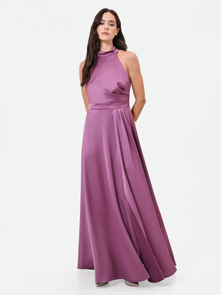 Abito Lungo Rosa Antico con scollo Halter