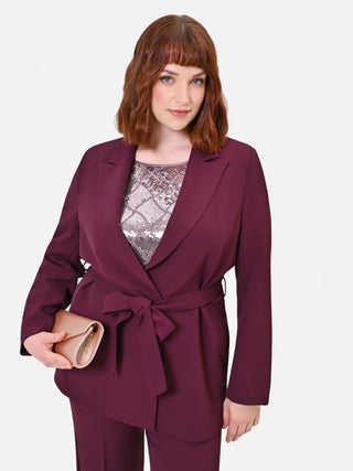 Giacca Curvy a vestaglia in cadi bordeaux rosso
