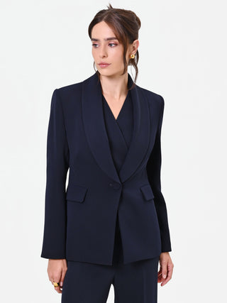 Einreihiger Studio-Blazer mit Nadelstreifen in Marineblau