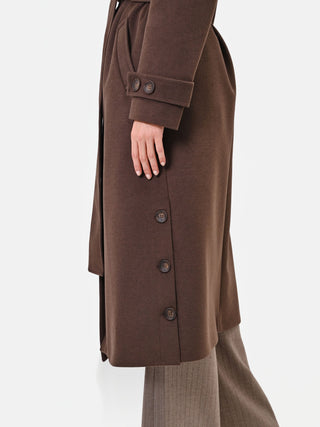 Dark Brown Belted Wrap Coat