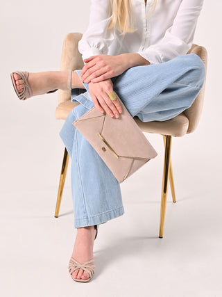 Pink Suede-effect Sandals