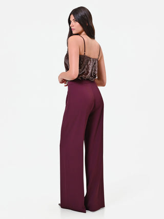 Pantalone palazzo bordeaux