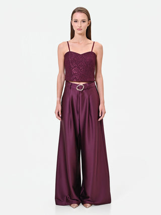Burgundy Red Lace Bustier Top