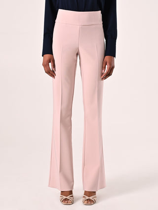 Pantaloni in Tessuto Tecnico Rosa Chiaro con Fascione in Vita