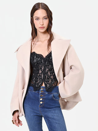 Black Floral Lace Bustier Top