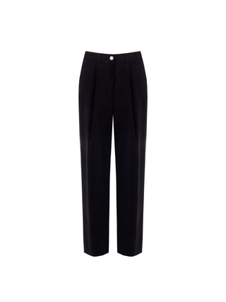 Black Pleated Trousers