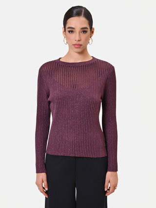 Burgundy Viscose Top with Sheer Details