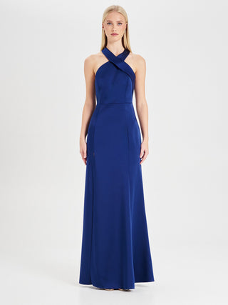 Abito Rinascimento atelier Blu con Scollo all'Americana