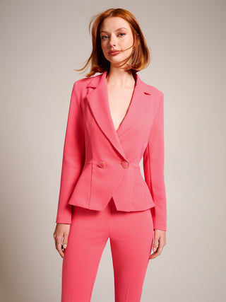 Pink Camelia Jacket in Scuba Crepe