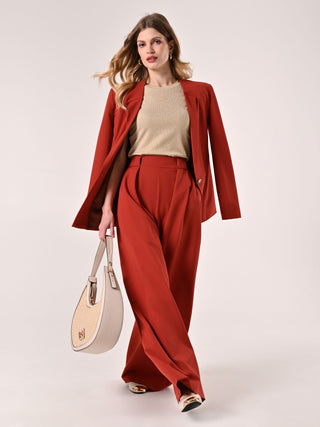 Terracotta Trousers with Darts