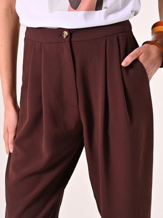 Textured Chocolate Trousers