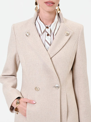 Cappotto doppiopetto tortora beige