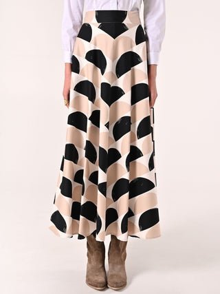 Midi Skirt in Printed Cotton
