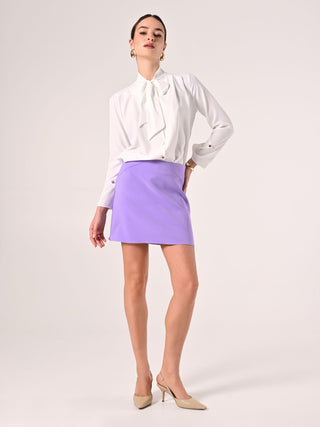 A-line Mini Skirt in Lavender Technical Fabric