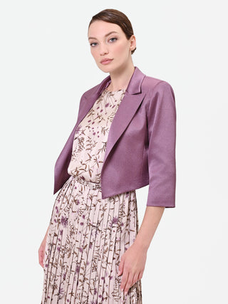 Kurze Satinjacke in Altrosa