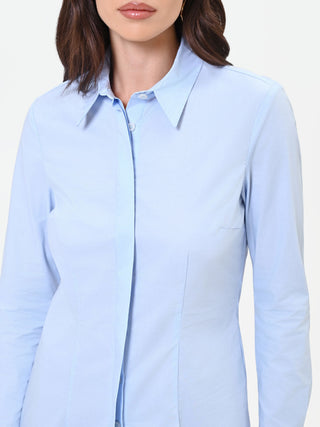 Fitted Light Blue Cotton Shirt