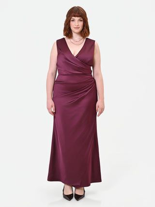 Boléro Curvy zippé en satin rouge bordeaux