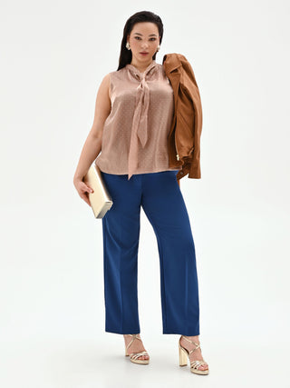 Bright Blue High-Waisted Curvy Technical Trousers