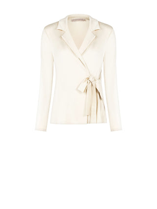 White Jacket in Viscose Satin