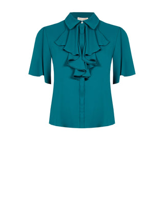 Blouse curvy vert royal