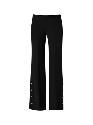 Black Palazzo Trousers in Scuba Crepe Fabric