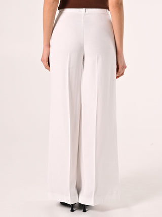 Loose Trousers in White Viscose