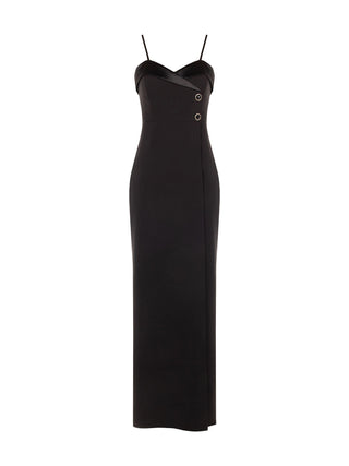 Tuta bustier nera con rever lucido