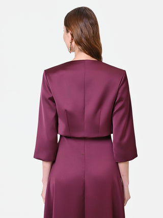 Boléro bordeaux en satin