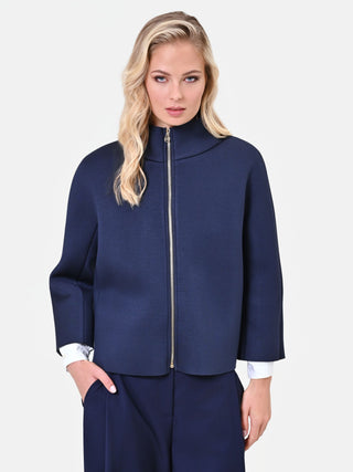 Cappa corta blu in scuba soft