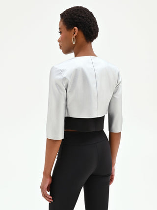 Boléro argenté effet métallisé