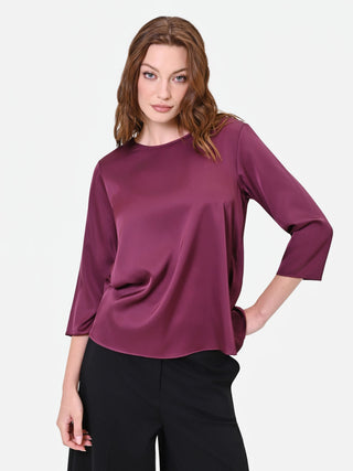 Blouse en satin rouge bordeaux